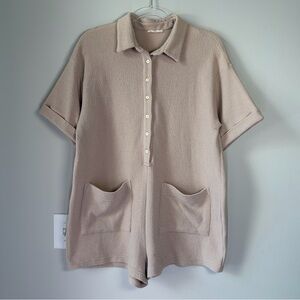 Illa Illa Tan Waffle Knit Romper